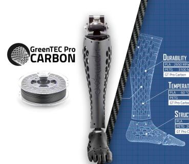 Extrudr GreenTEC Pro CF BIO industrielles Filament mit 10% Carbonfasern 0,8kg 1,75mm