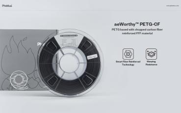 aeWorthy™ PETG-CF PETG Filament mit 10% Carbonfaser 1KG schwarz ABS / ASA Alternative