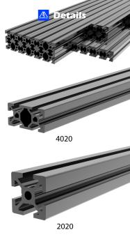 VzBot 330 frame Rahmen 330x330mm Aluprofile 2020 4020 Schrauben und Winkeln