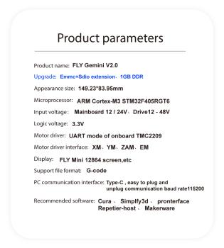 FLY Gemini V3 64bit mainboard 1GB RAM Ender 3 Voron V01 Raspberry Ersatz Klipper