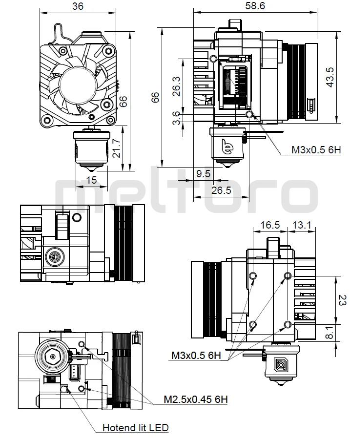 meltbro - 1m bowden PTFE-tube/Schlauch, ID 2mm für 1.75mm