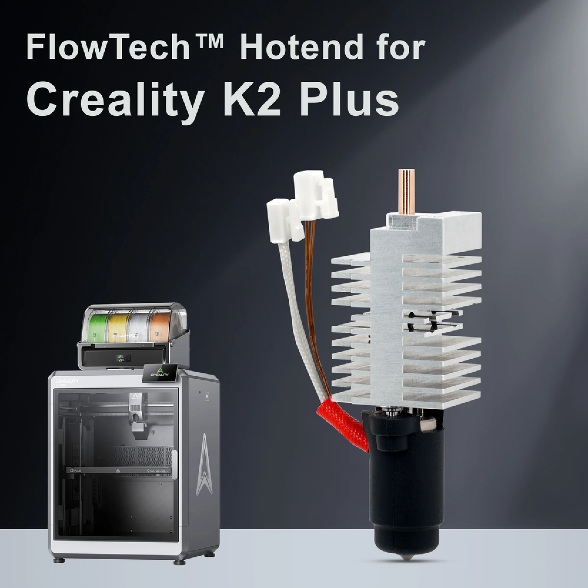 Micro Swiss FlowTech™ Hotend für Creality K2 Plus 3D-Drucker mit CHT Düse 50m³/s flow und 100W Leistung