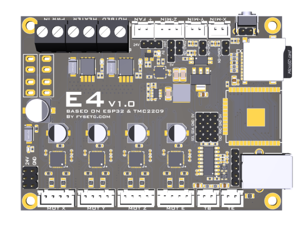 Fysetc E4 board mit TMC2209 und Wifi ESP32 3D Drucker mainboard 32Bit