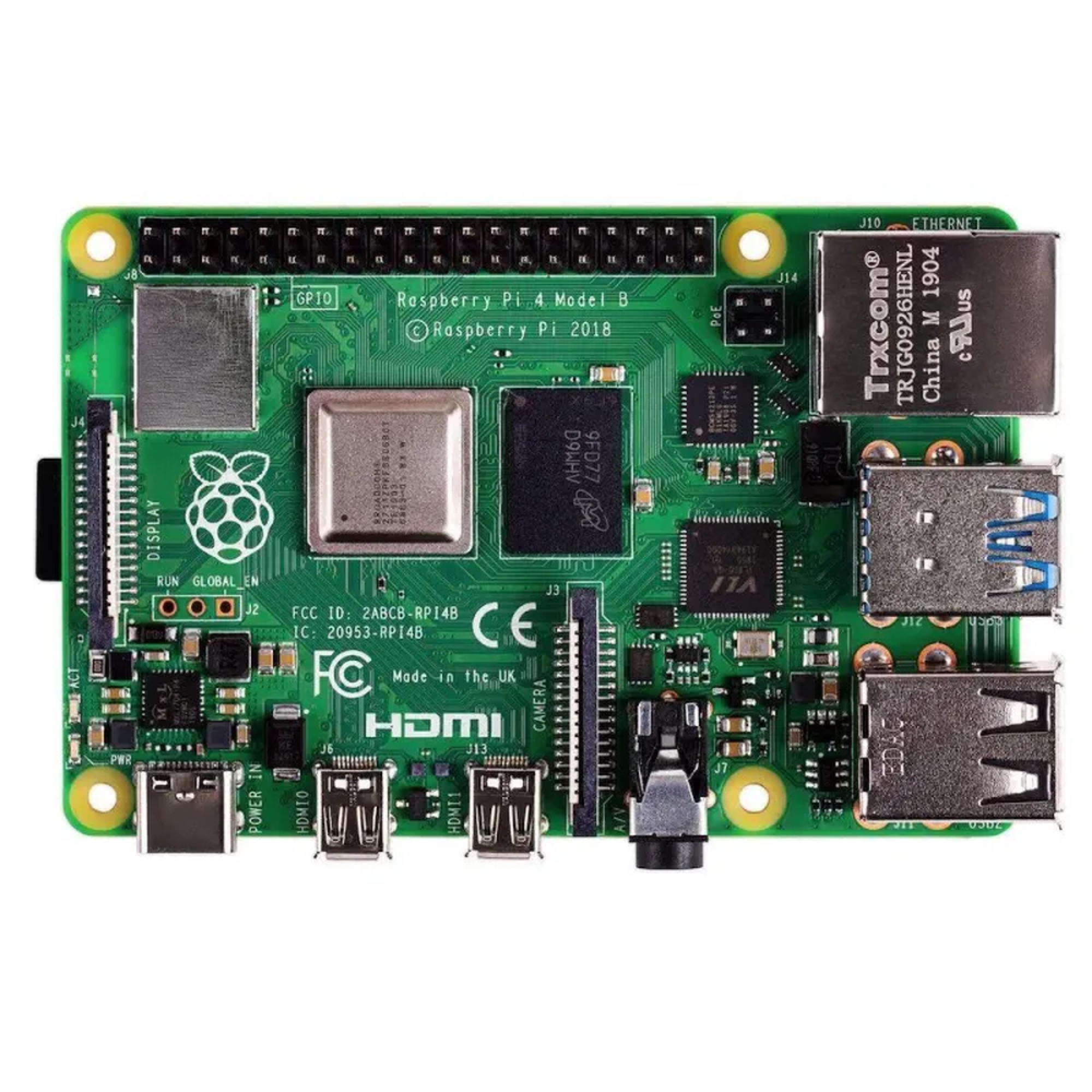 Raspberry Pi 4 Computer Modell B, 1GB RAM / 2GB RAM / 4GB RAM