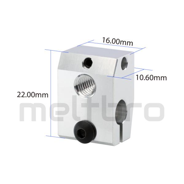 Heizblock für Prusa Mini Kupfer (vernickelt) oder Aluminium ähnl V6 hotend