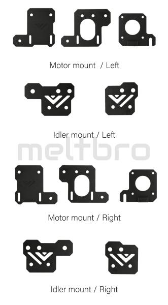 VzBot CNC Aluminium Motor Halterungen Idler mount Metall parts für hohe Geschwindigkeiten