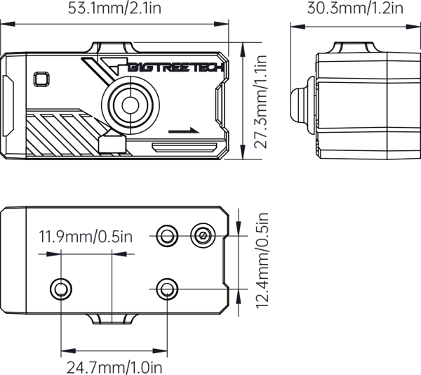 Bigtreetech Smart Filament Sensor V2.0 Runout Detektor mit 2 pneumatischen Adaptern