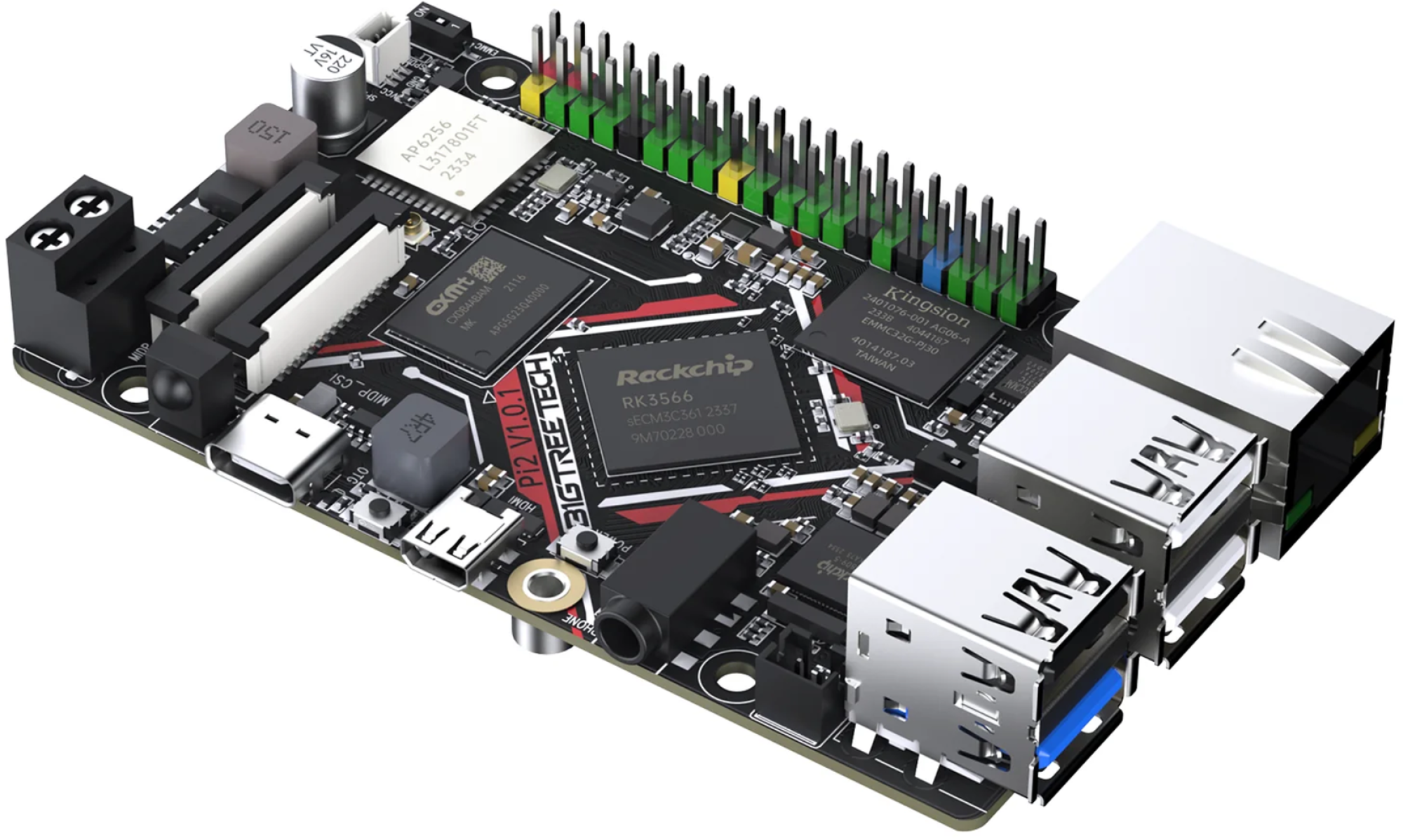 BIQU Pi 2 Bigtreetech Pi2 Raspberry Alternative z. B. für Voron 3D-Drucker Rockchip RK3566, Quad-core Cortex-A55, 1,8GHz