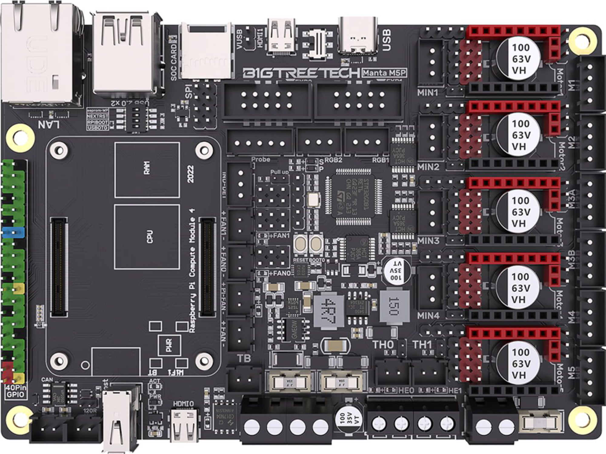 BIQU Bigtreetech Manta M5P V1.0 Voron V01 V02 mainboard mit 5 Motoren 32Bit