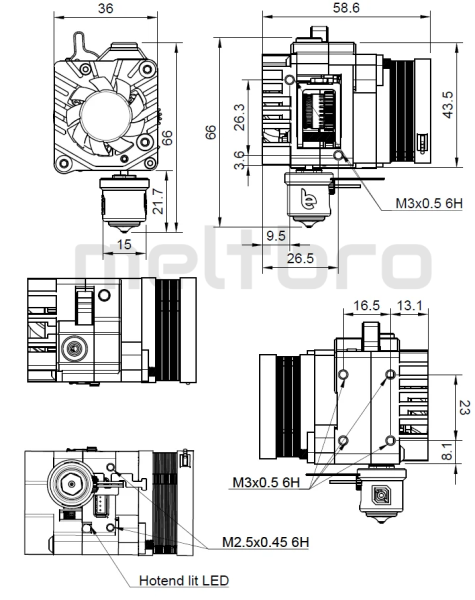 Smart Orbiter v3 3.0 LDO mit Filament Sensor CHT Heizelement helical gears Nema14