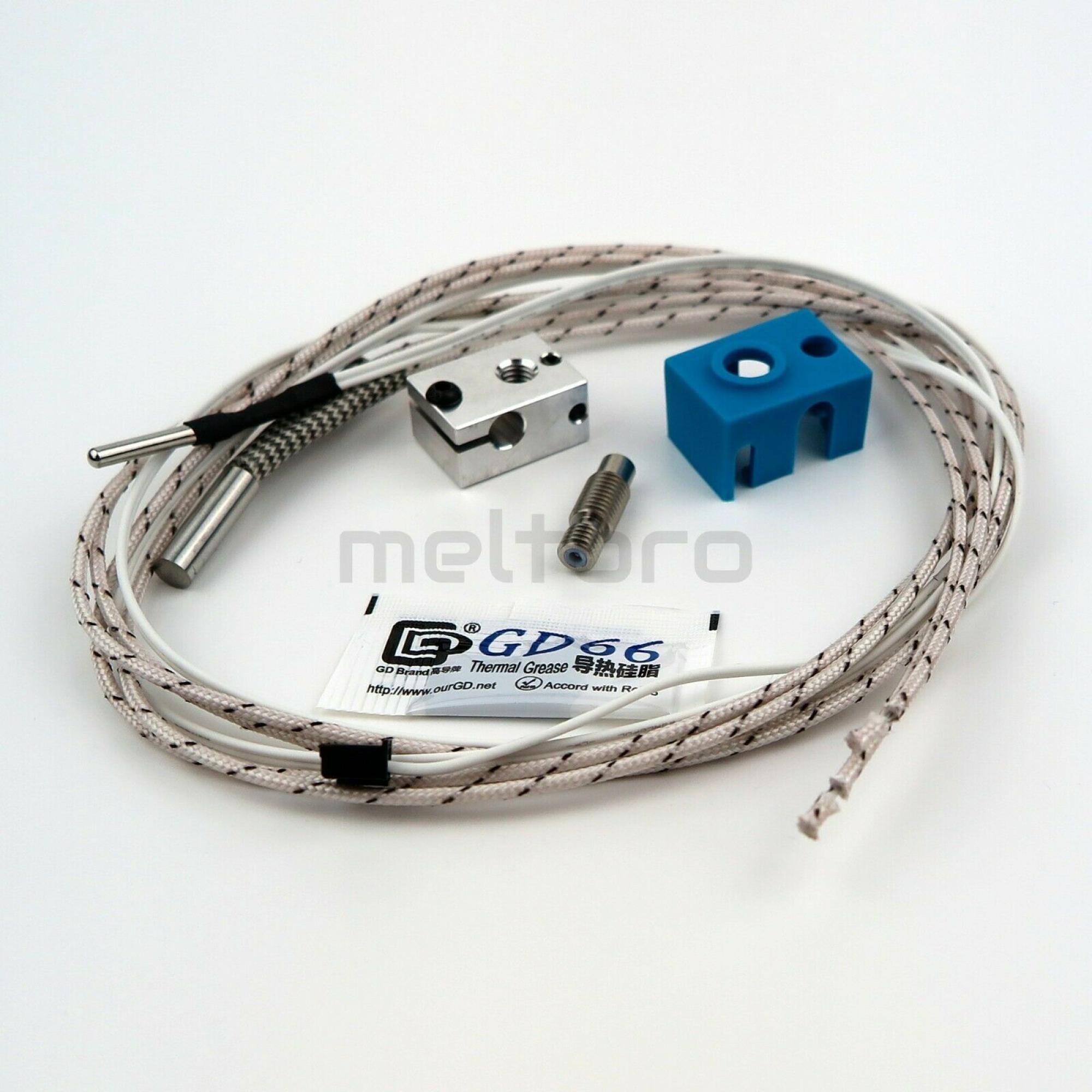 1x V6 hotend Alu Heizblock, CNC gefräst, kein Guss, mit elekt. Komponenten